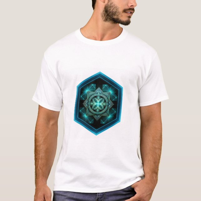Camiseta Blue Celtic Knot In A Six Sided Blue Frame (Anverso)
