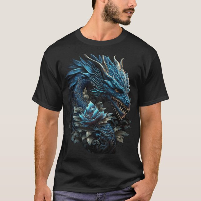 Camiseta Blue Chinese Dragon E Girl Aesthetic E Boy retro 9 (Anverso)