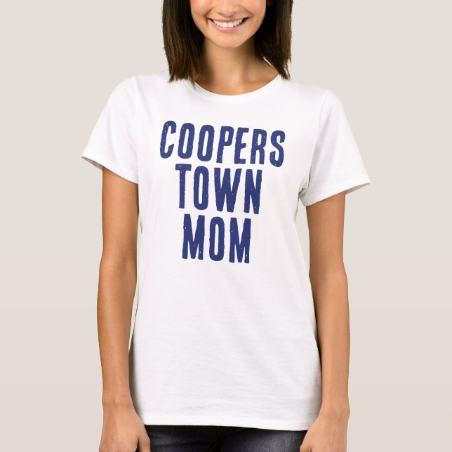 Camiseta Blue Cooperstown Mom Baseball (Anverso)