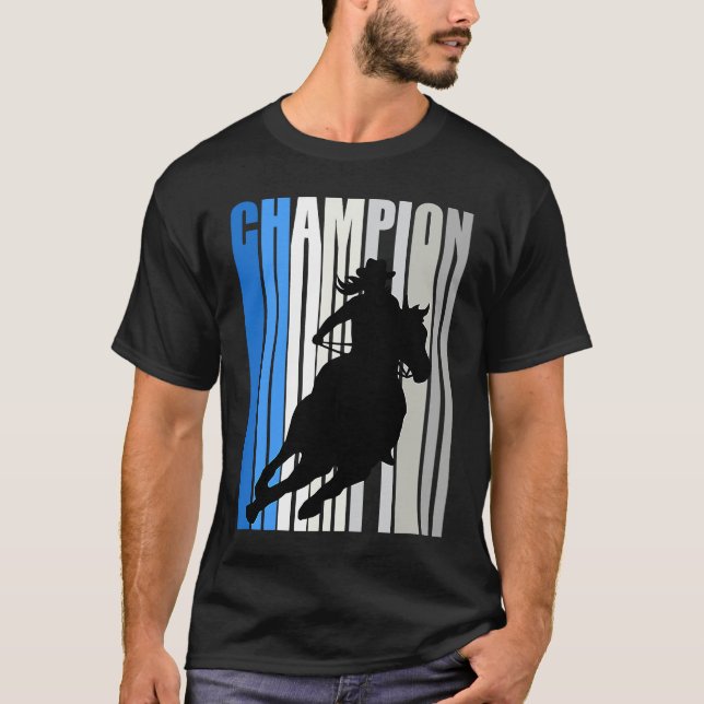 Camiseta Blue Cowgirl Champion Horse Riding Barrel Racing W (Anverso)