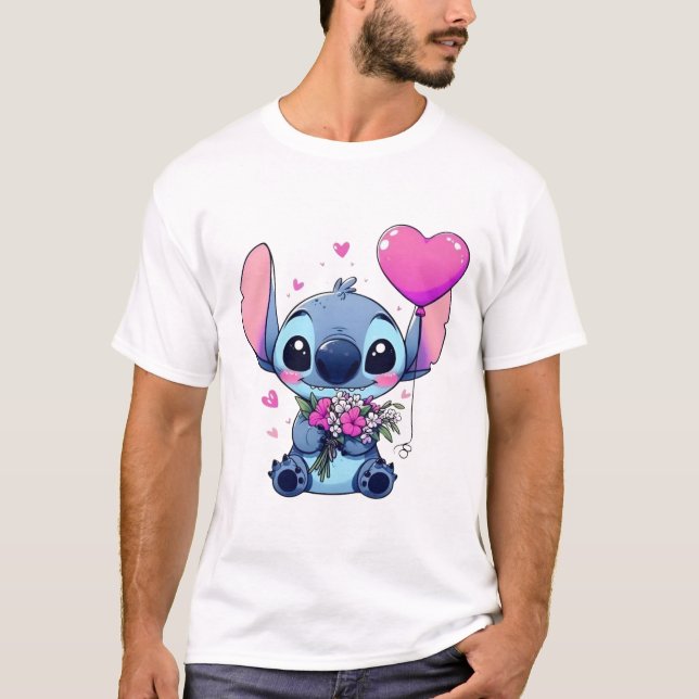 Camiseta Blue Creature Love Tee – Whimsical Character Shirt (Anverso)