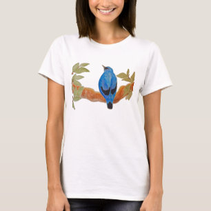 Camiseta Blue Cuckooshrike Watercolor Bird