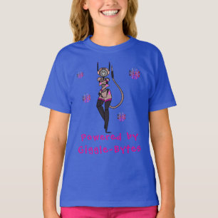 Camiseta Blue Cute Robot Giggle Fun T-Shirt