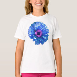 Camiseta Blue Daisy, foto floral azul