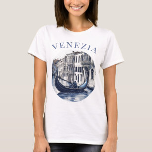 Camiseta Blue Delft Blue Venice Gondola