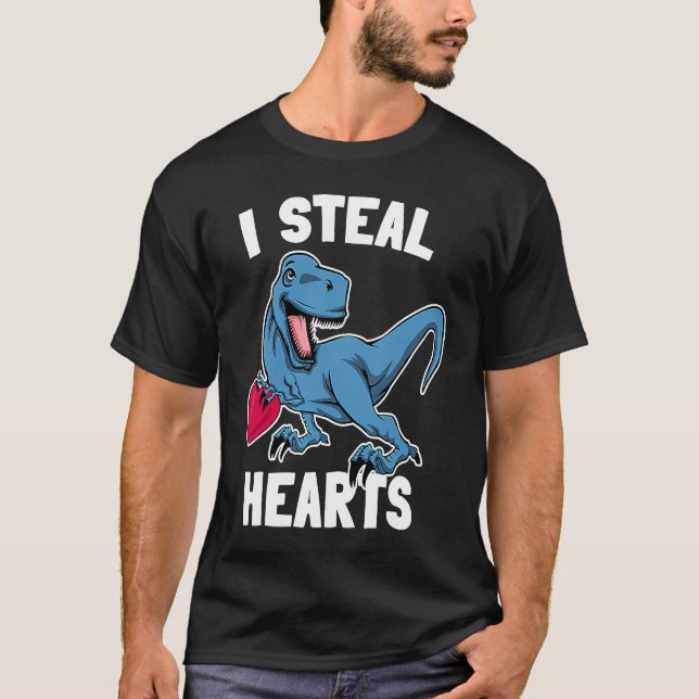 Camiseta Blue dinosaur Rex dinosaur socio para el corazón (Anverso)