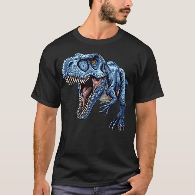 Camiseta Blue Dinosaur T-Rex Novelty Paleontologist Men Kid (Anverso)