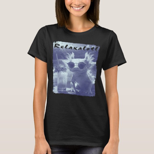 Camiseta Blue Distressed Relaxalotl Axolotl Women's (Anverso)