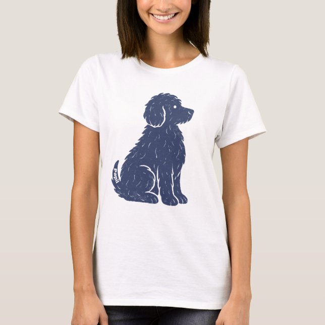 Camiseta Blue Dog Silhouette Minimal Art (Anverso)