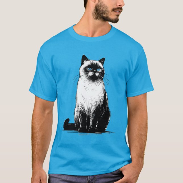 Camiseta Blue-Eyed Gaze - Siamese Cat  (Anverso)