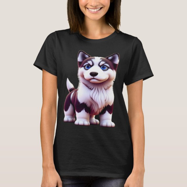 Camiseta Blue Eyed Husky Puppy (Anverso)