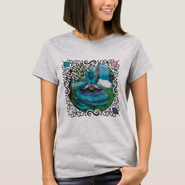 Camiseta Blue Fantasy Eastern Dragon Tea Time (Anverso)