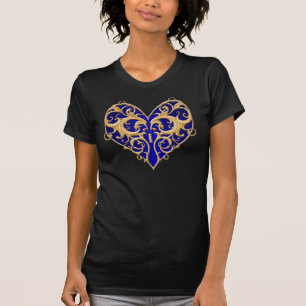 Camiseta Blue Filigree Heart Shirt