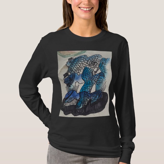 Camiseta Blue Fish Long Sleeve T-Shirt (Anverso)