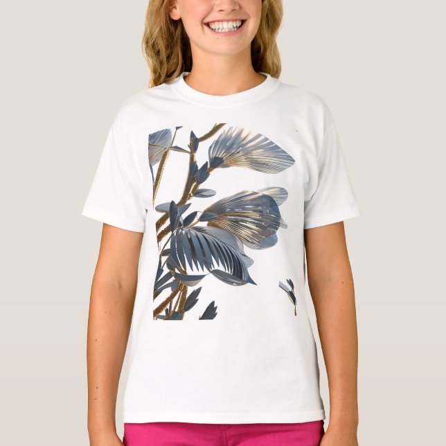 Camiseta Blue Floral Design Plant (Anverso)