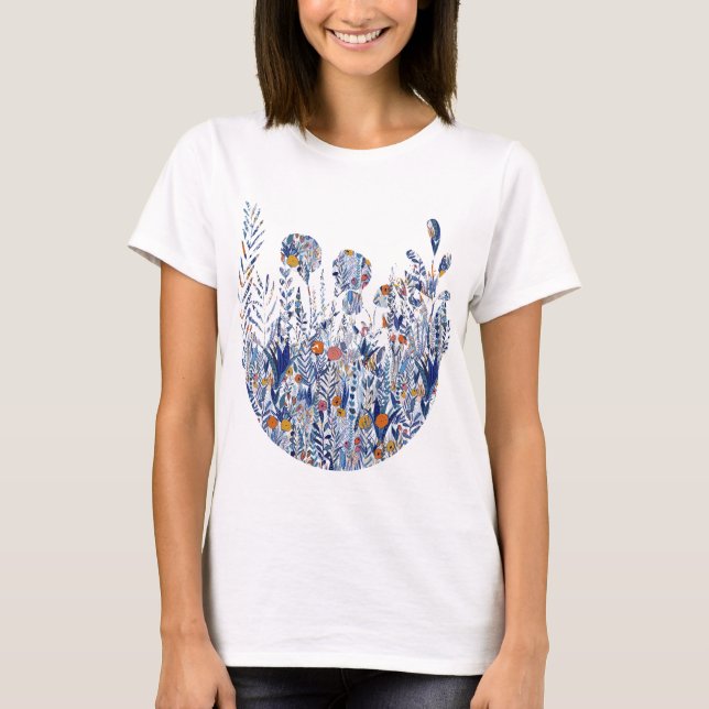 Camiseta Blue Floral Garden (Anverso)