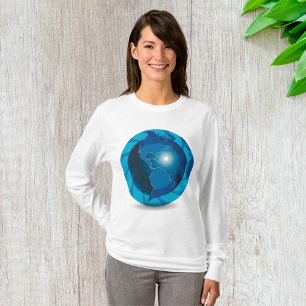 Camiseta Blue Globe Womens Long Sleeve