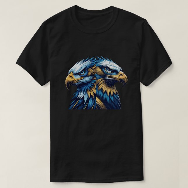 Camiseta Blue & Gold Eagle Head – Premium Modern Vector Art (Diseño del anverso)