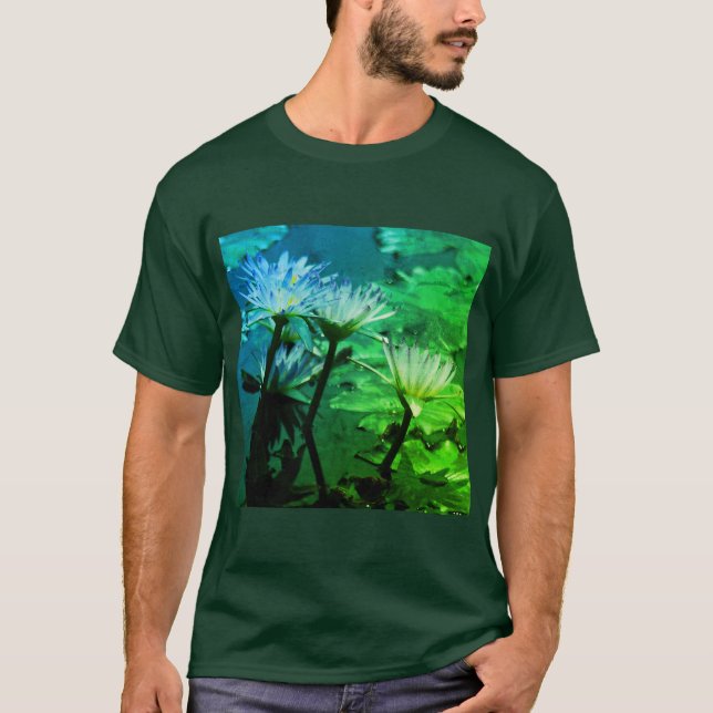 Camiseta Blue & Green Lotus Waterlily (Anverso)