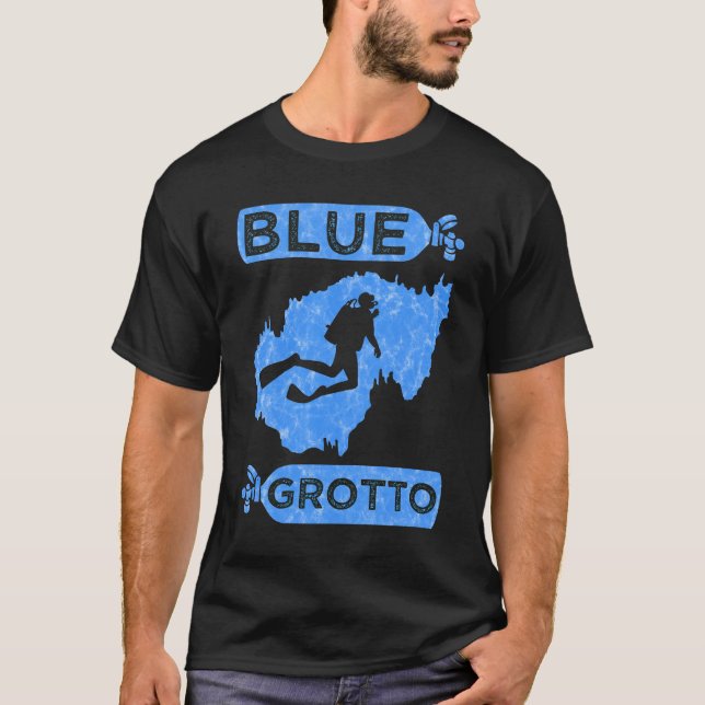 Camiseta Blue Grotto TShirt Cave de buceo Cavern Scuba (Anverso)