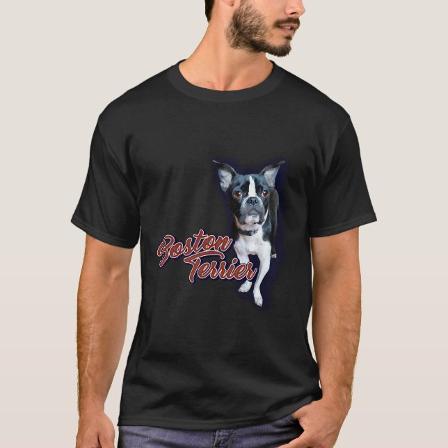 Camiseta Blue Halo Boston Terrier (Anverso)