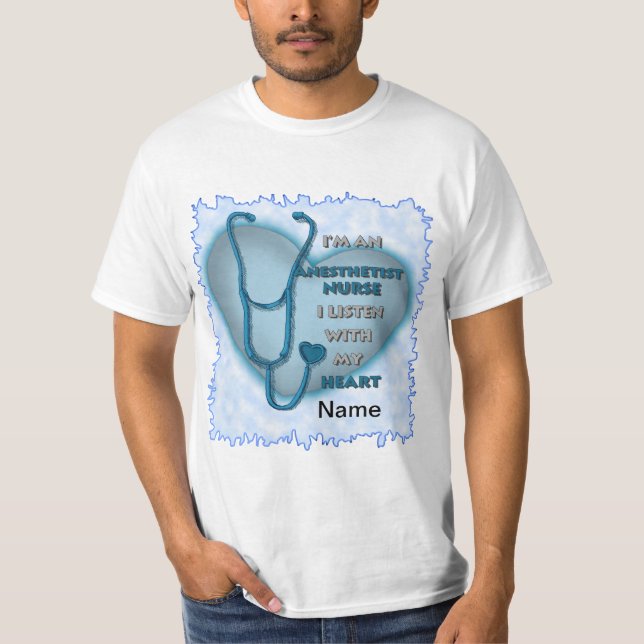 Camiseta Blue Heart Nurse Anesthetist (Anverso)