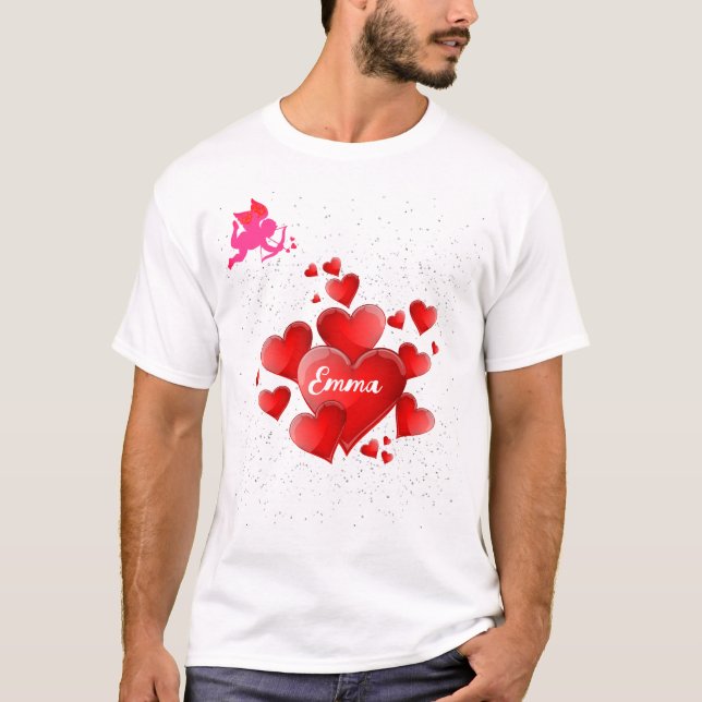 Camiseta Blue heart  romantic wallpaper (Anverso)