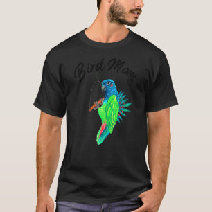 Camiseta Blue Heed Pionus Parrot Bird Mom Watercolor