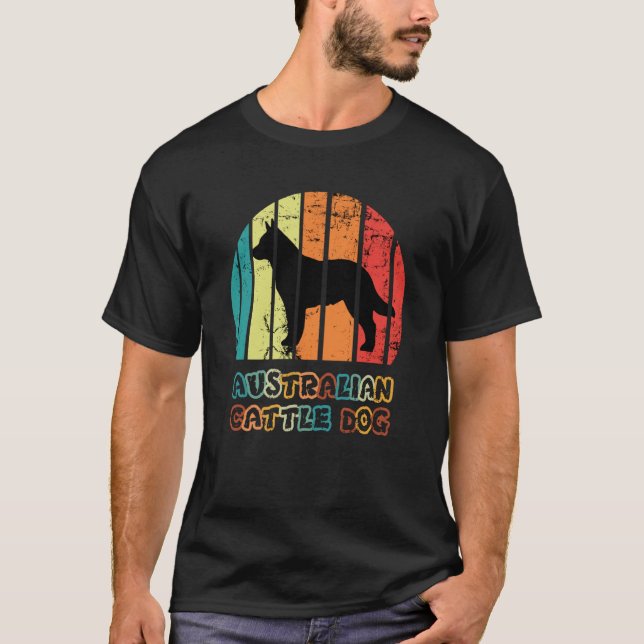 Camiseta Blue Heeler Australian Cattle Dog Vintage Sunset (Anverso)