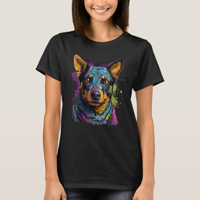 Camiseta Blue Heeler Geometry Australian Cattle Dog Mandala (Anverso)