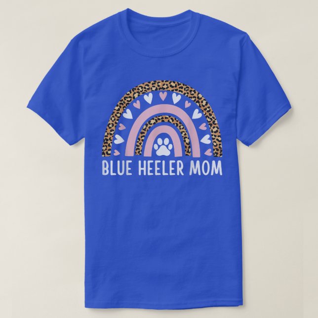 Camiseta Blue Heeler Mom Mama Australian Cattle Dog Rainbow (Diseño del anverso)