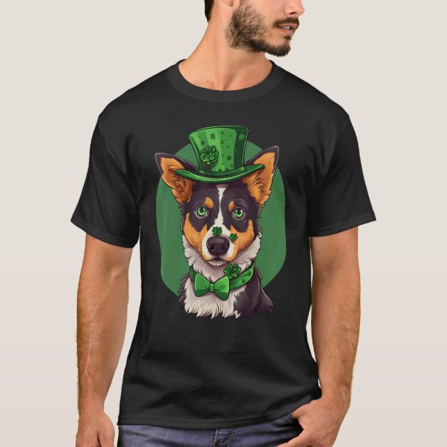 Camiseta Blue Heeler shamrock St Patricks Day Australian Ca (Anverso)