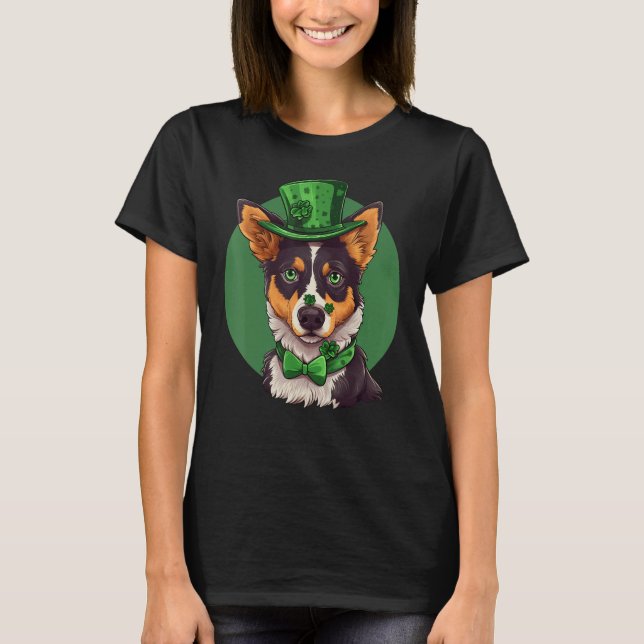 Camiseta Blue Heeler shamrock St Patricks Day Australian Ca (Anverso)