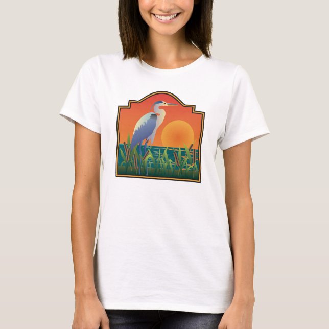 Camiseta Blue heron at sunset (Anverso)