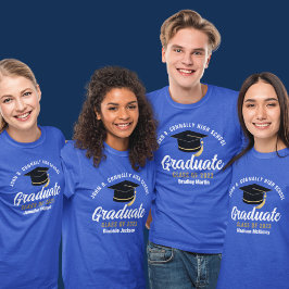 Camiseta Blue High School Graduate Custom 2023 Graduation