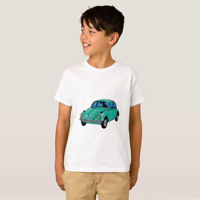 Camiseta Blue Hippie Car Hanes TAGLESS (Anverso completo)