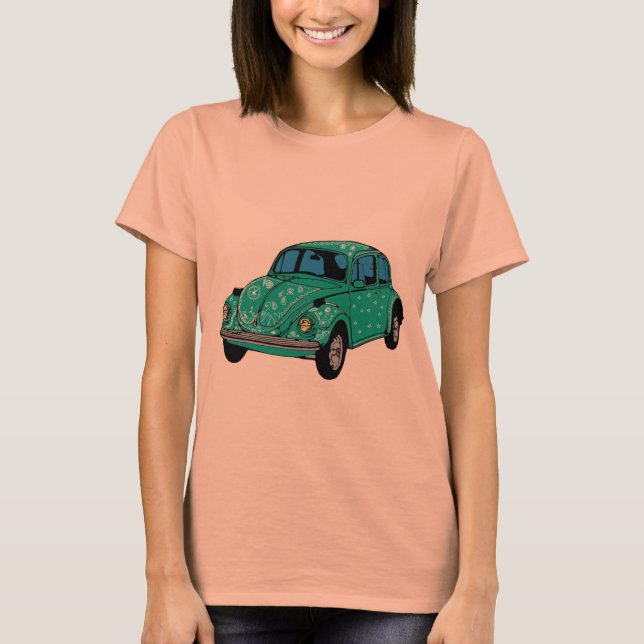 Camiseta Blue Hippie Car Raglan T-Shirt (Anverso)
