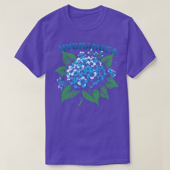 Camiseta Blue Hydrangea Vintage Design (Diseño del anverso)
