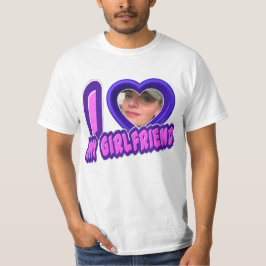 Camiseta Blue I Love My Girlfriend Photo Personalizada
