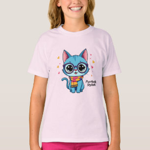 Camiseta Blue Kawaii Kitten