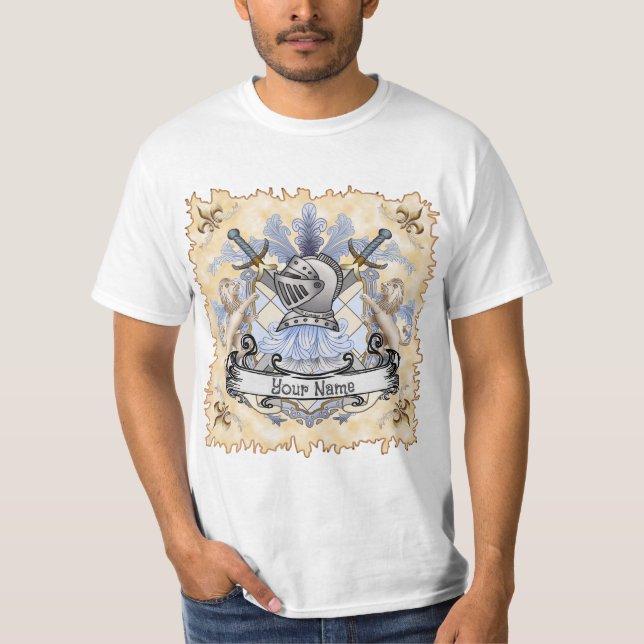Camiseta Blue Knight Family Crest Surname T-Shirt (Anverso)