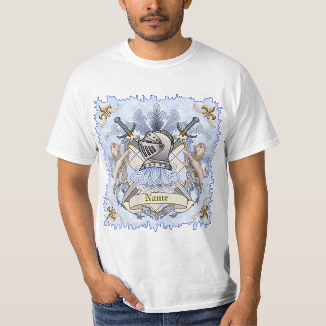 Camiseta Blue Knight Family Crest Surname T-Shirt (Anverso)