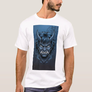 Camiseta Blue Korean Dokkaebi Oni Mask