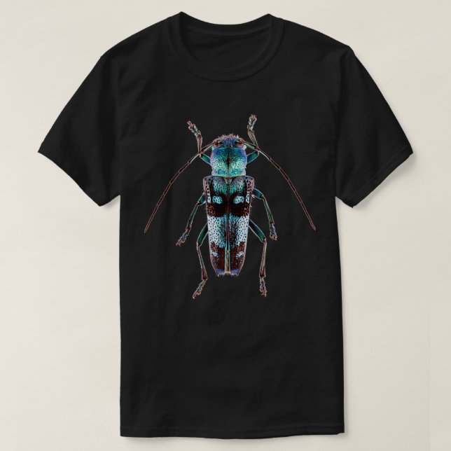 Camiseta Blue Longhorn Beetle Glenea celestis (Diseño del anverso)