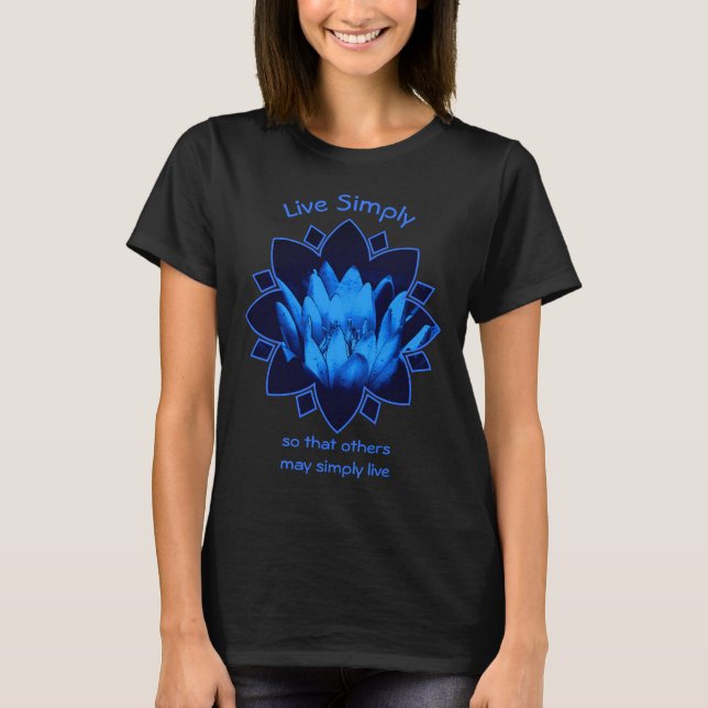 Camiseta Blue Lotus Simplicity Inspirational Quote  (Anverso)
