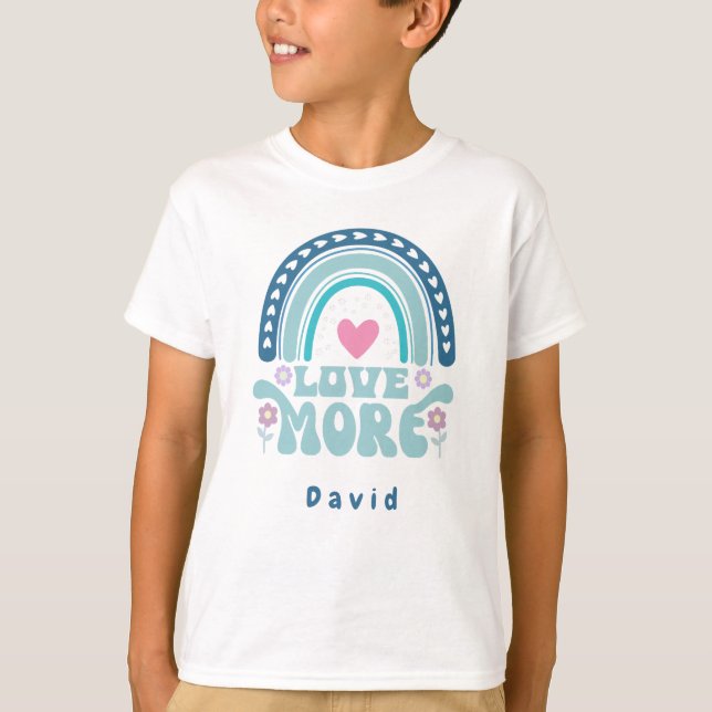 Camiseta Blue "Love more" Name (Anverso)