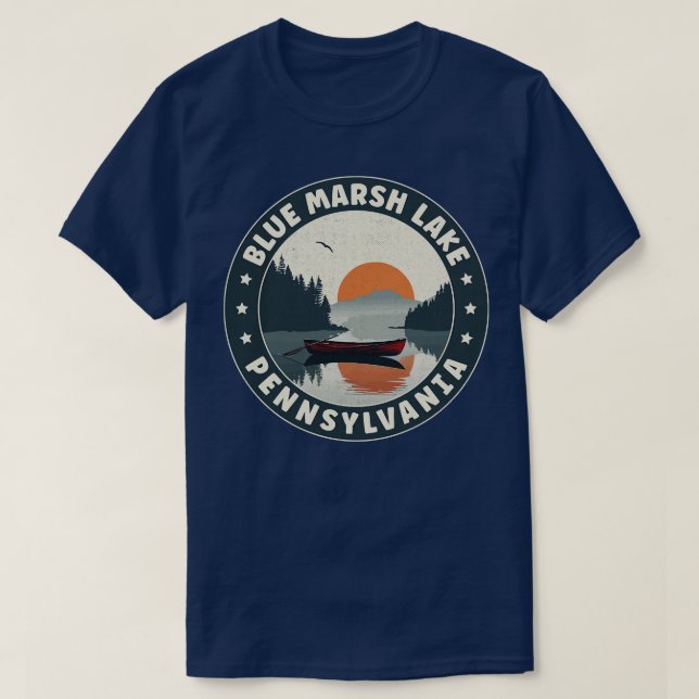 Camiseta Blue Marsh Lake Pennsylvania Sunset (Diseño del anverso)