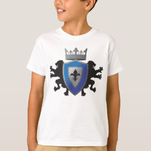 Camiseta Blue Medieval Lion Heraldry Boy's Ringer T-Shirt