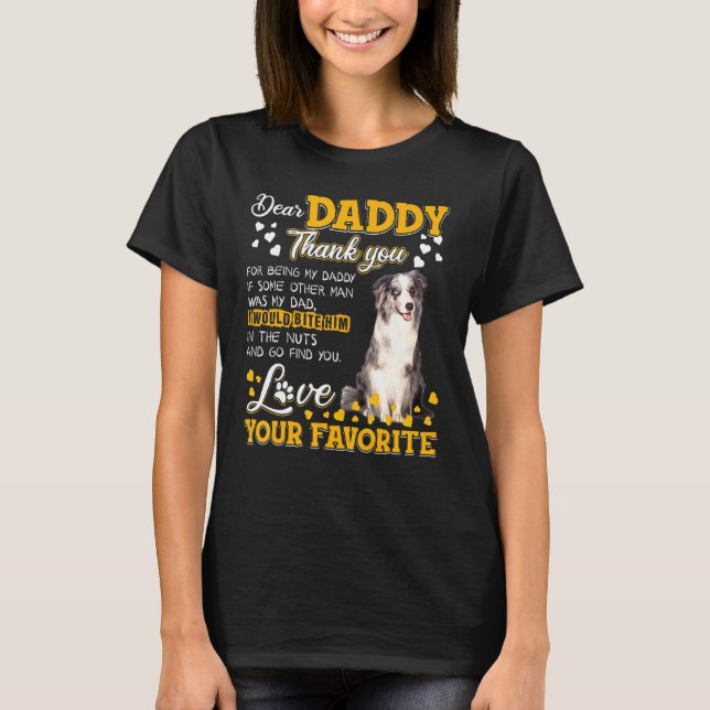 Camiseta Blue Merle Collie Dear Daddy Gracias Por Ser M (Anverso)
