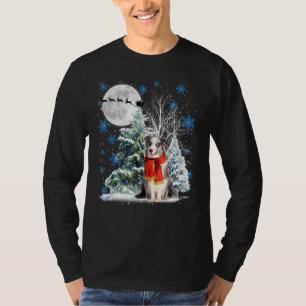 Camiseta Blue Merle Collie Under Moonlight Navidades De Nie
